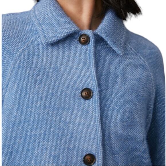 GREYLIN Anthropologie Everyday Cropped Jacket Shacket Blue Women’s Size Large - Picture 13 of 13
